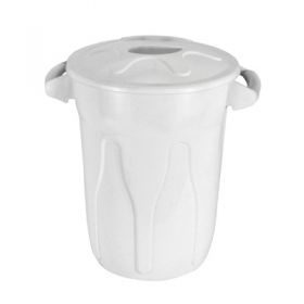BALDE PLASTICO C/TAMPA 40L BCO               
