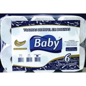 PAPEL TOALHA BABY 100% 6 X 20 X 200 MTS      