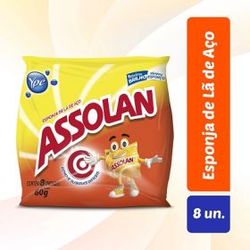 ESPONJA DE ACO ASSOLAN OR 8UN 60G            