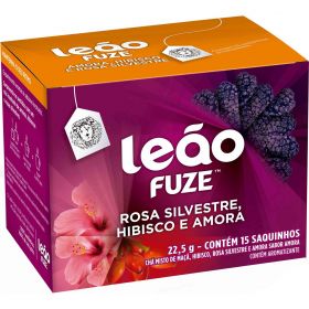 Chá Leão Rosas Silvestres, Hibisco, Amora - 22,5g Caixa com15 Sachês 