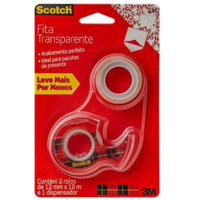 Fita Adesiva Durex Scotch® Transparente c/Suporte 12mm x 10m - 3M